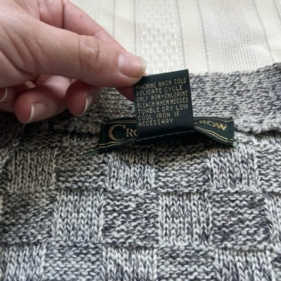 Vintage 90s Croft Barrow Argyle Medium Cardigan Sweater Knit Wool Blend - Picture 5 of 11